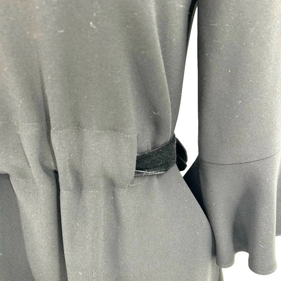 Diane von Furstenberg Augustine Velvet-trimmed Black Dress Size 4 - Picture 3 of 10